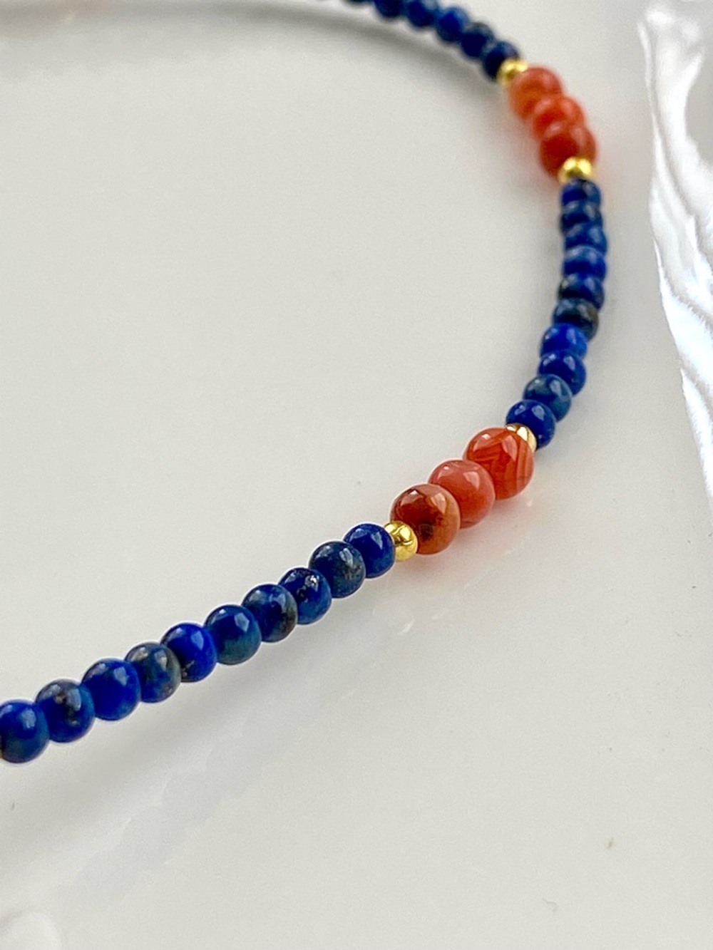 GP59-Lapis Lazuli, Red Agate And Edison Pearl Necklace - Picture 15 of 15